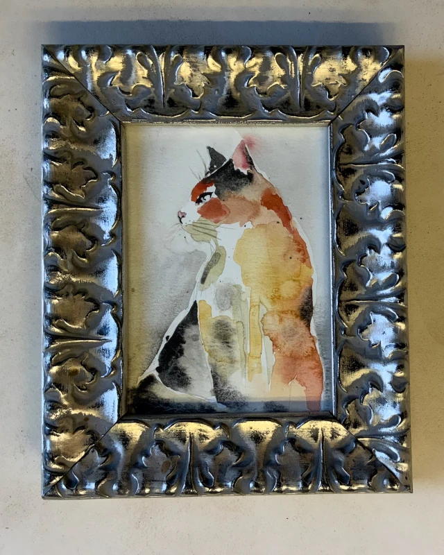Photo d'une aquarelle d'un chat isabelle
