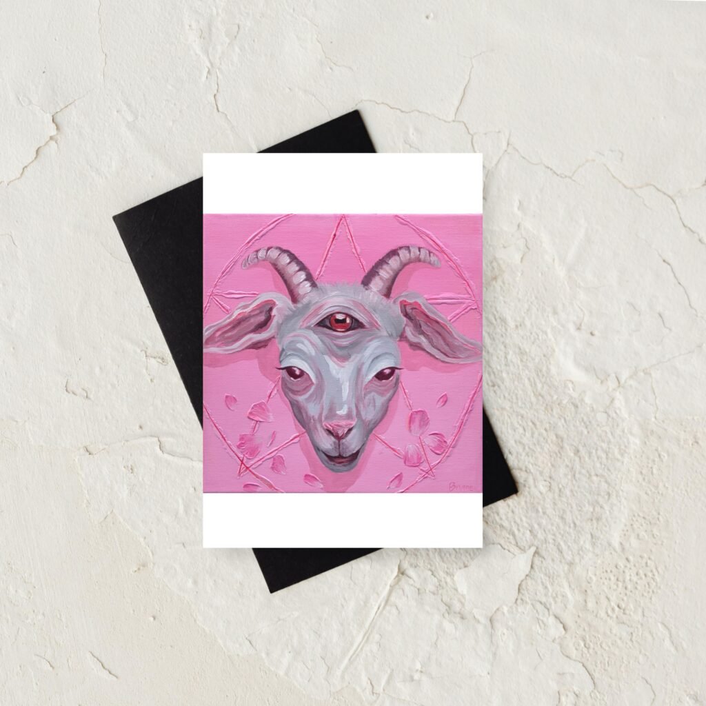 Portrait de biquette sur fond rose